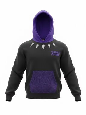Marvel Black Panther Hoodie Youth Boys 14 Black Purple Wakanda Pullover NWT